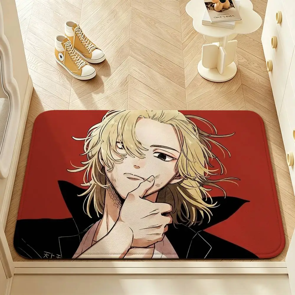 M-Manjiro S-Sano T-Tokyo-Revengers Anti‑Slip Floor Mat Short Plush Rug mat Soft Comfortable Machine Washable Home Decor
