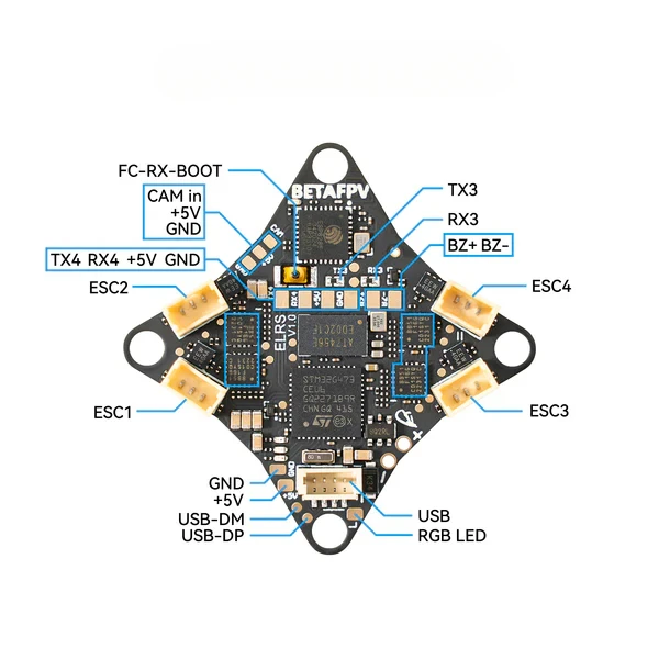 وحدة تحكم طيران Fy1pcs لـ Matrix 1S 5IN1 FC بدون فرش، أحدث إصدار 5 في 1 لـ Meteor65 Pro وMeteor75 Pro، كوادكوبتر بدون فرش