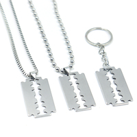 Razor Blade Pendant Necklace for Women Men Punk Gothic Steampunk Accessories Boys Girls Rock Jewelry Chain Necklaces Gifts