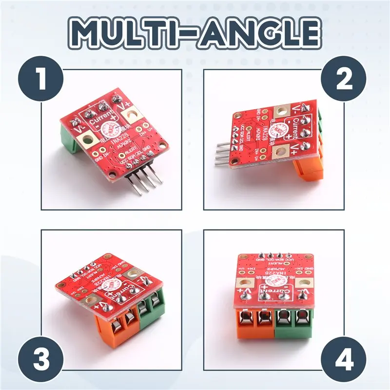 INA228 Voltage Current Module 5 Pieces Bi-Directional Zero-Drift Breakout Board Current Voltage Monitoring Sensor Module