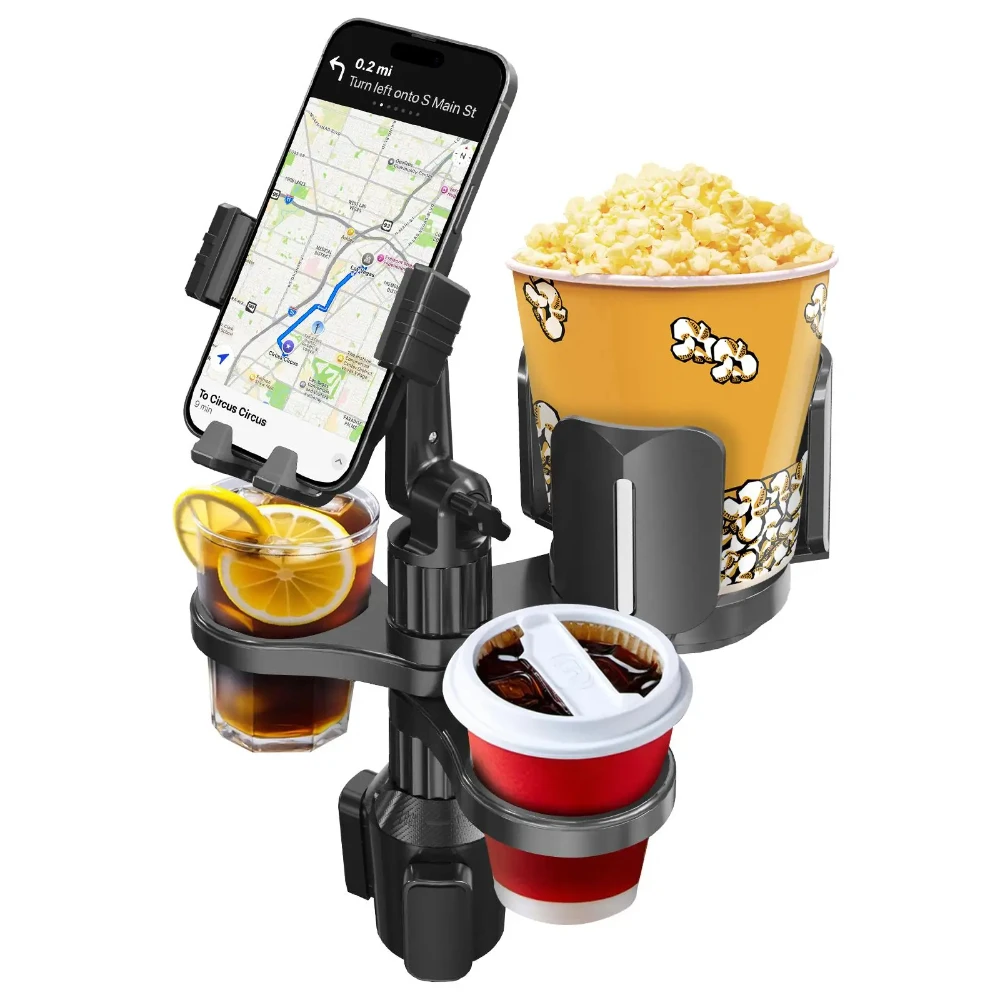 

Generic Car Cup Holder Expander with Phone Mount for Mugs Water Bottles