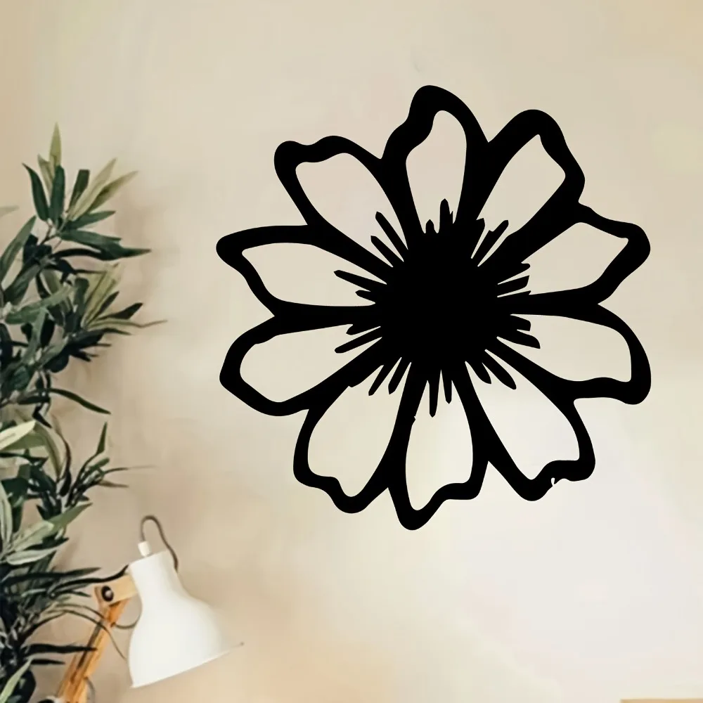Elegant Metal Daisy Flower Wall Sculpture Rust Resistant Iron Art for Garden Home Wall Decoration