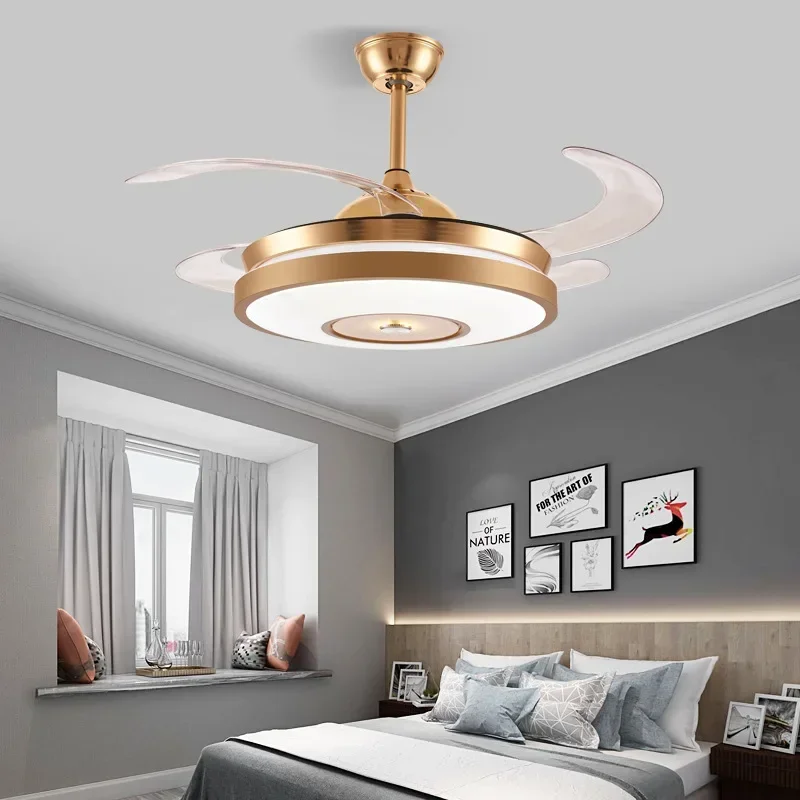 Plafonnier LED avec Ventilateur Intégré et Télécommande, Design Moderne, Appareils Ménagers Intelligents, 42 Pouces, 220V, 240V