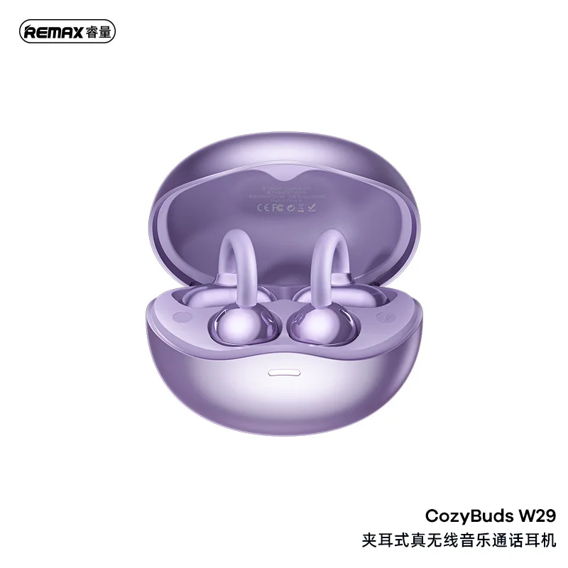 REMAX CozyBuds W29 - Auricolari Bluetooth 5.4 aperti con clip per l'orecchio - Suono HD per musica e chiamate