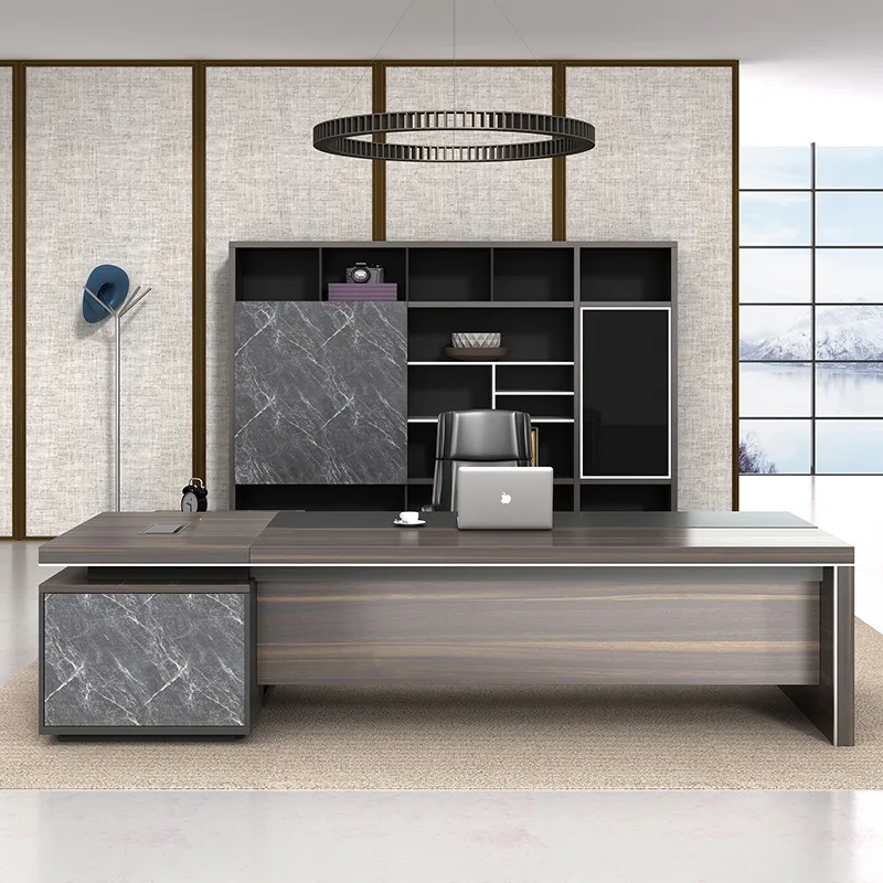 Lbz54 High End Luxury Office Furniture L Shape Design Strong Bureau Home Boss Office Desk Executive Desk Bureau