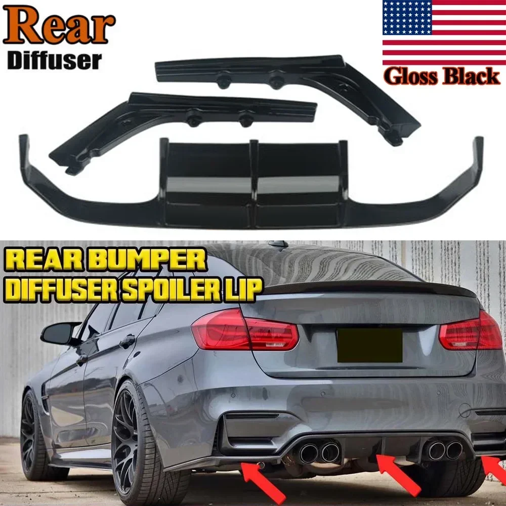 

PSM Style 3PCS Rear Diffuser Lip Glossy Black For BMW F80 M3 F82 M4 2015-2020