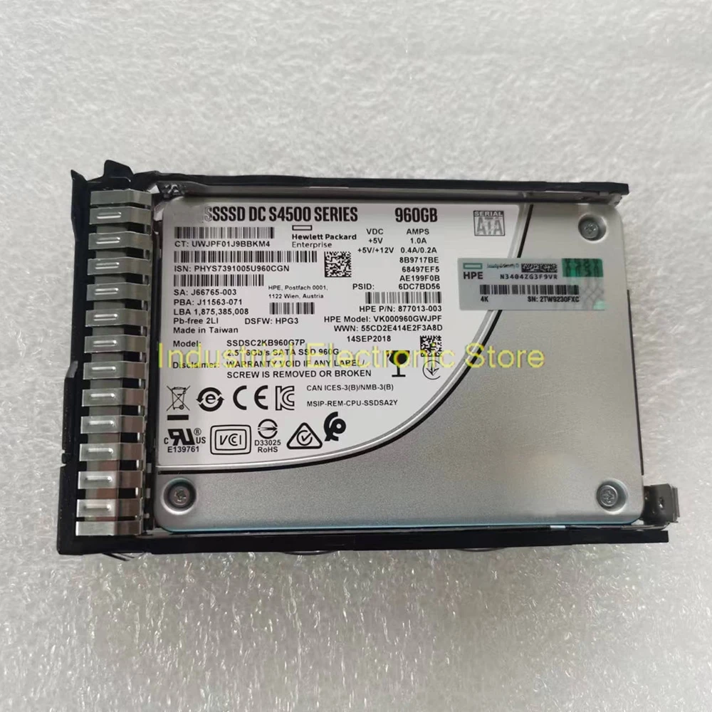 960GB For HPE 877013-003 S4500 SSD SATA3 SSDSC2KB