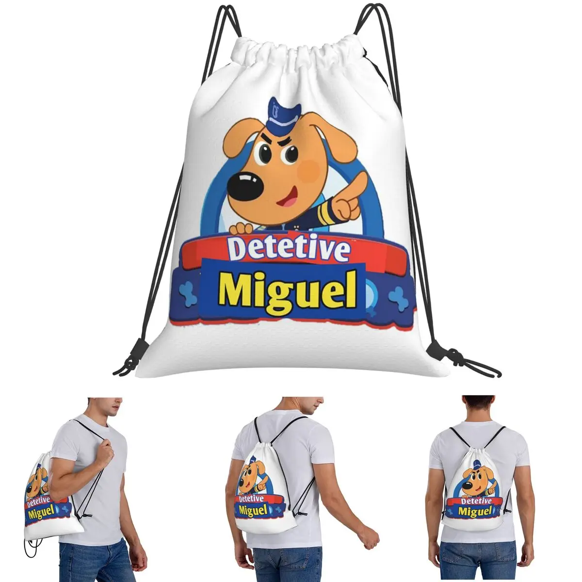 

Sheriff Labrador Backpacks Casual Drawstring Bags Sports Bag Book Bags For Man Woman School