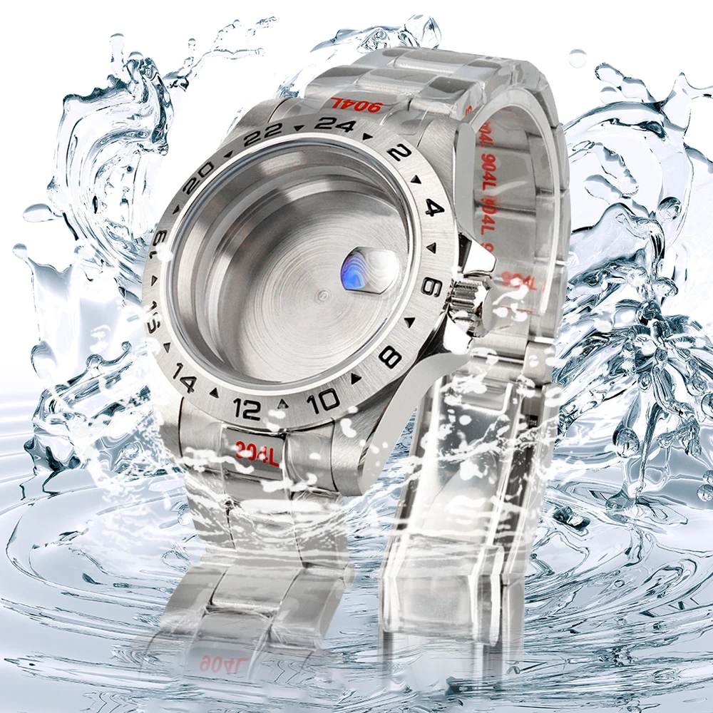 

NH35 39mm Watch Case For NH35/NH36/NH34/NH38 Movement 28.5mm Dial Silver Explore Case Jubilee/Oyster Bracelet Watch Accessories