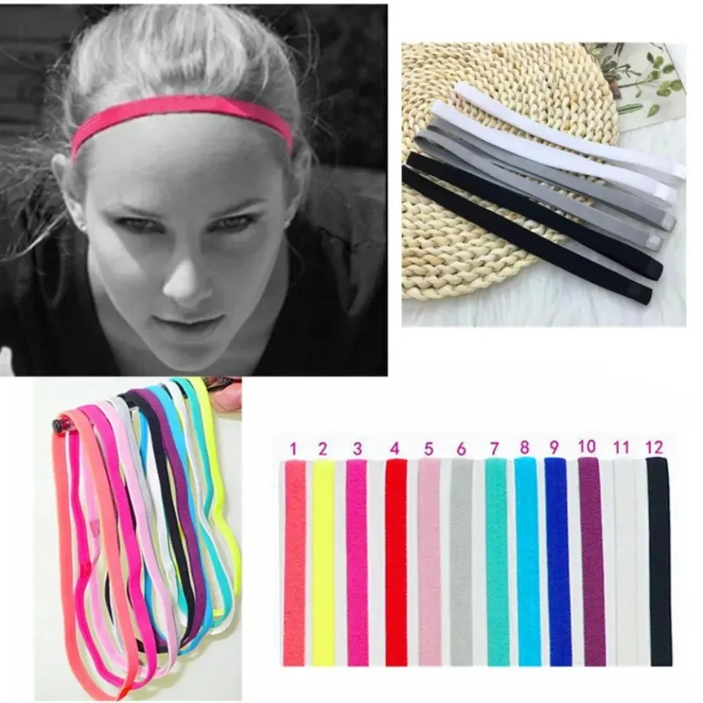 

5Pcs Non-slip Elastic Sports Headbands Candy Color Yoga Hair Bands Sweat Absorbing Hair Accessories for Running Fitness Football