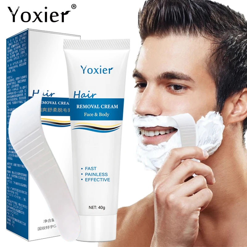 Yoxier Painless Hair Removal Cream Face Arm Leg Back Underarms Bikini Line Full Body Repair Gentle Non-Irritating Skin Care 40g