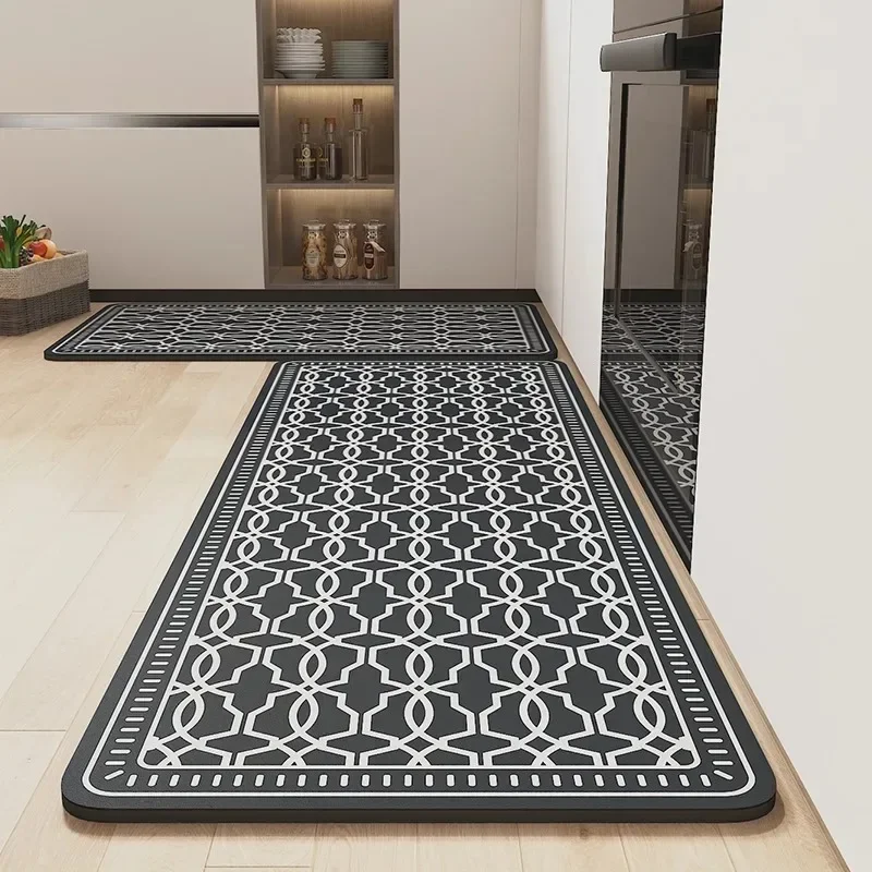 

Kitchen Mats Oil-proof Waterproof Stain-resistant Carpets Household PVC Leather Scratch-resistant Wear-resistant Rug Alfombra