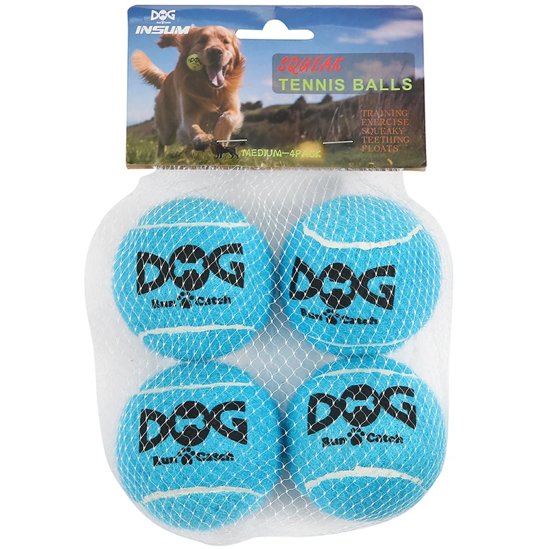 4/12 Pack 2.0'' Squeaky Tennis Balls for Small Dogs Pet Toy Balls Dog Training Balls with Mesh Bag for Carry