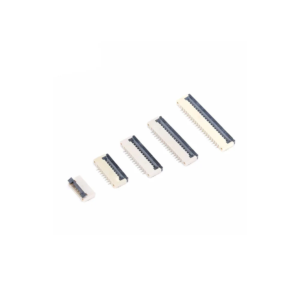 10PCS 0.5mm/1mm Pitch Under Clamshell Socket FPC FFC Flat Cable Connector 4P 5P 6P 8P 10P 12P 14P 16P 20P 22P 24P 30P 40P 60P
