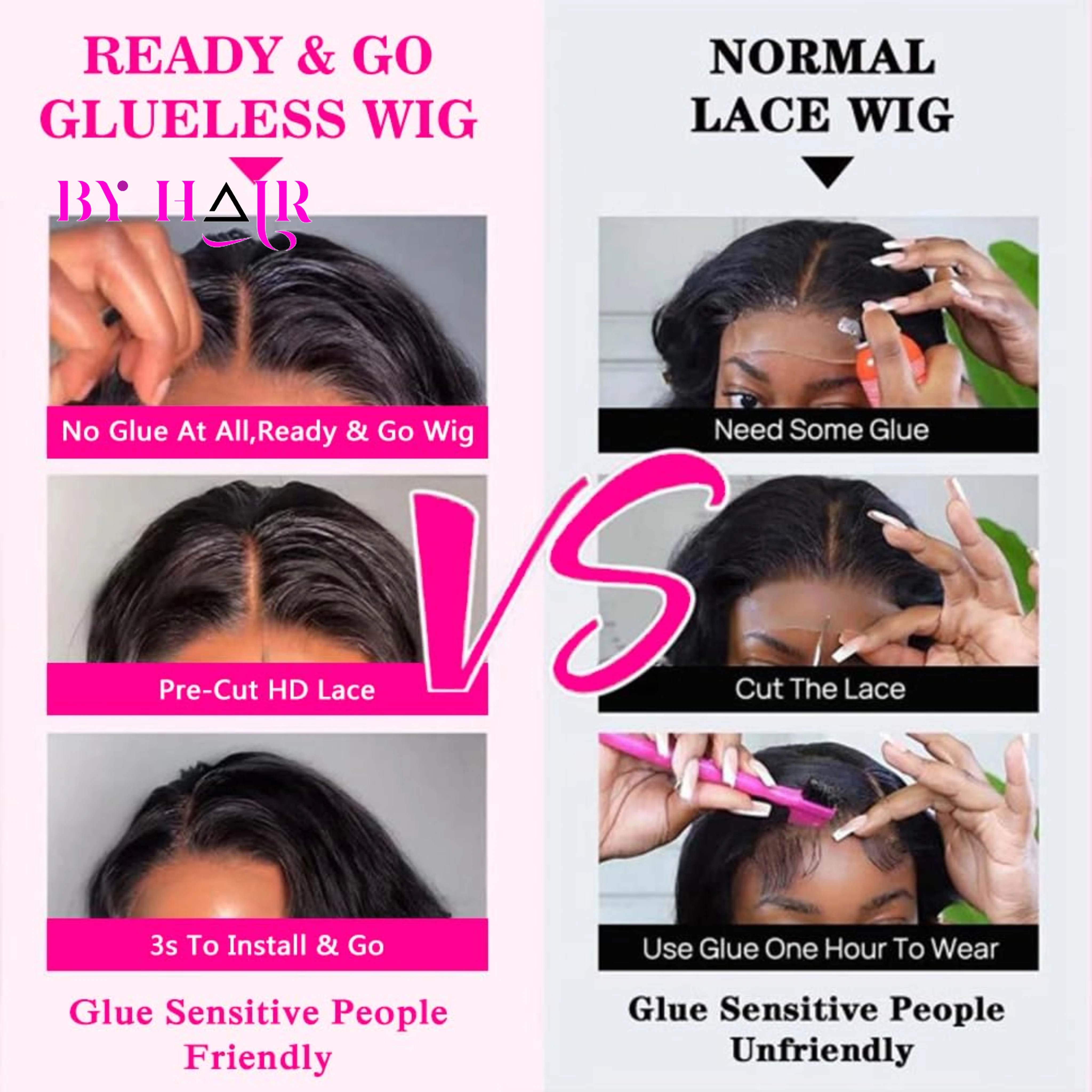 6x4 Water Wave Бесклеевой парик Парики из натуральных волос Готовые к ношению Предварительно вырезанные кружевные бесклеевые вьющиеся парики Парики из натуральных волос на кружеве для женщин