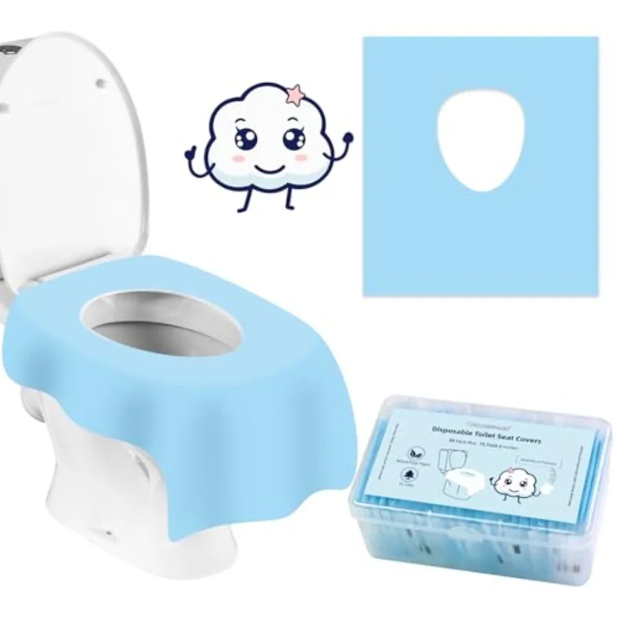 

Cottonessence Disposable Toilet Seat Covers 30-Pack Waterproof, Individually Wrapped, Portable Non-Slip Liners for and Adults,