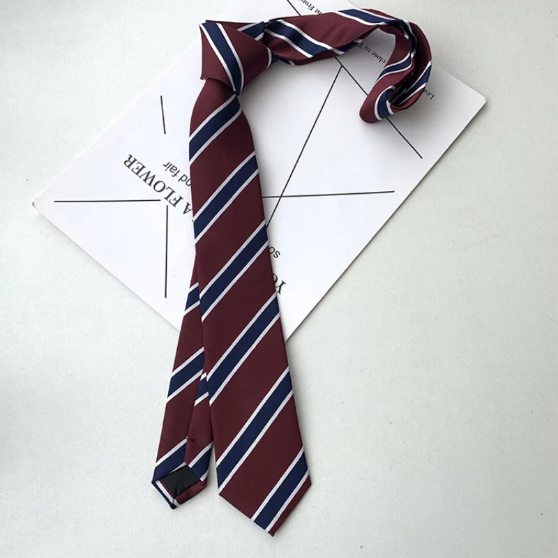 Japanese JK Ties Women's Accessories Decorative Dk Uniform Bow Ties Hand Tie Preppy Burgundy Striped Tie Accessories