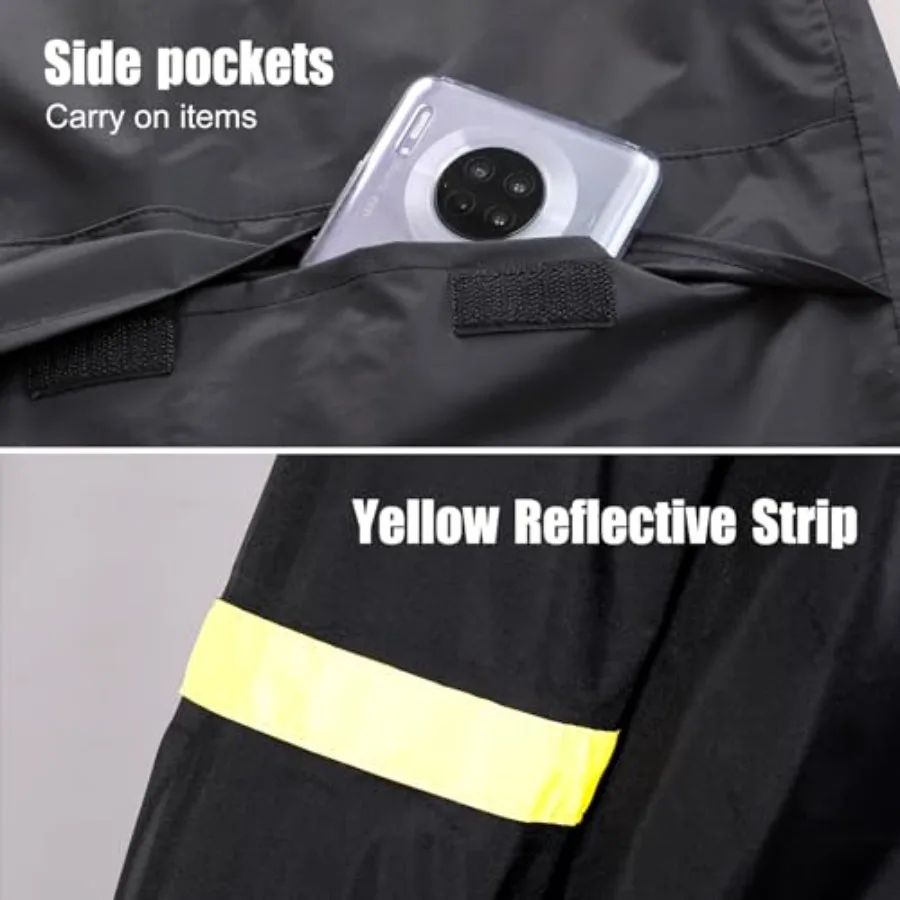 EI Sonador Classic Long Rain Coats for Men, Hooded Raincoats Rainwear for Waterproof Work, Breathable, Rain Jacket Poncho view 3