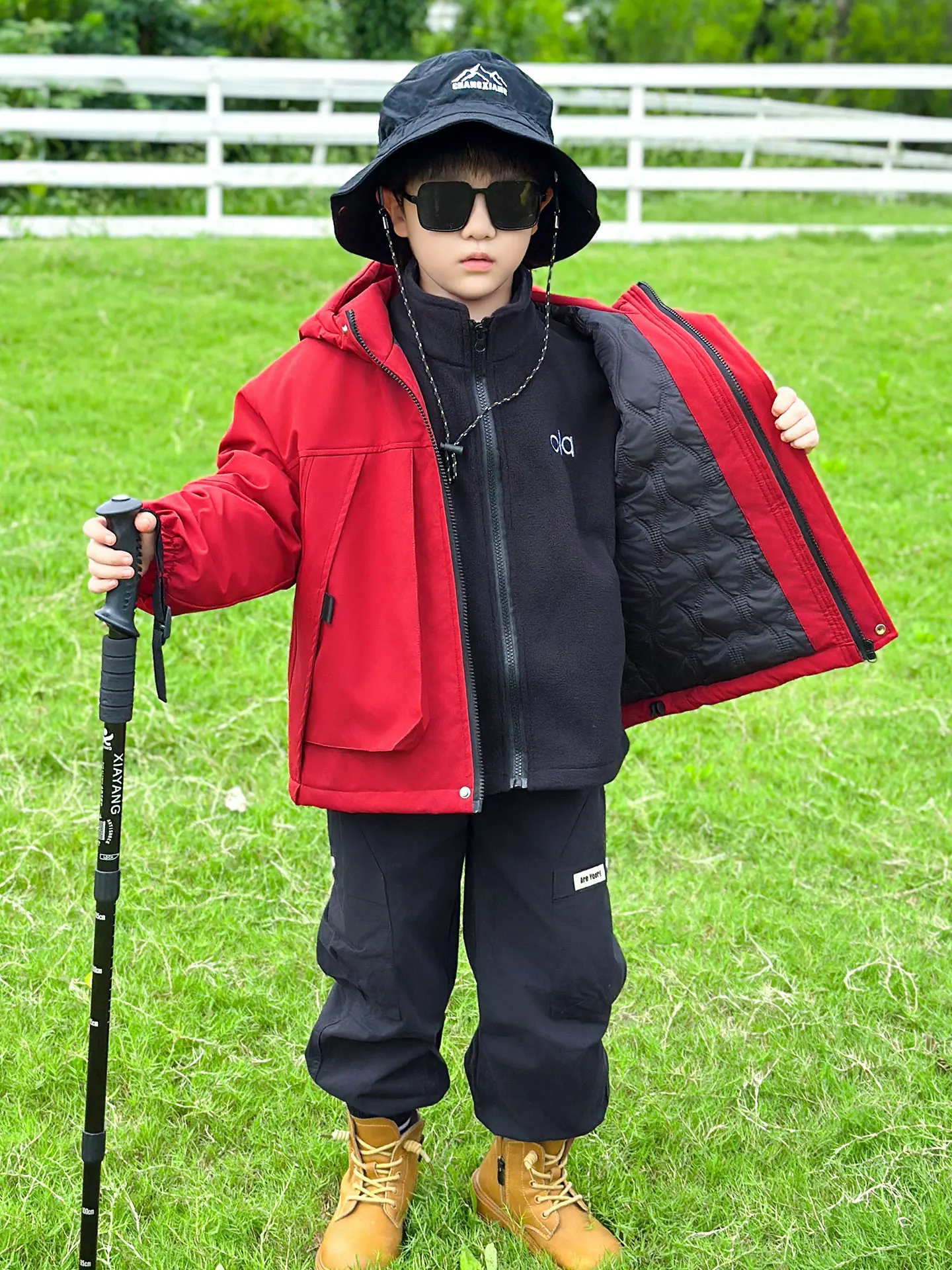 

Thiened Two-Cotton Jaet for Boys Autumn Winter Faionable Youth Waterproof Zipper Closure Long Sve Hooded Coat CleanFit