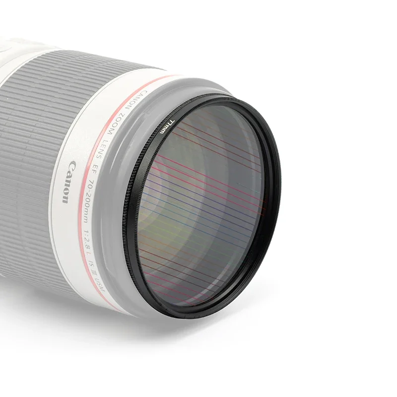 Filtre à stries arc-en-ciel, bleu, orange, rouge, pour appareil photo reflex numérique, spécial rayon, lumière brillante dans la nuit, 77mm 82mm