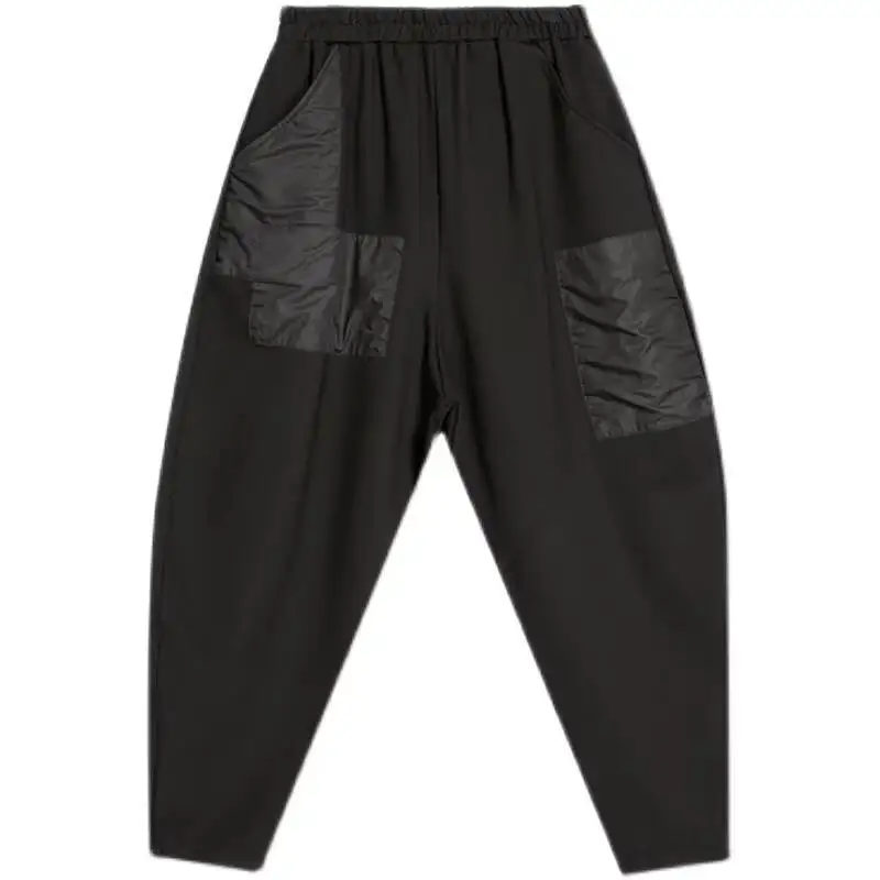 Pantaloni Harlan da donna Primavera/Estate Nuovi pantaloni classici da nove minuti con cuciture di personalità scura e tendenza della moda