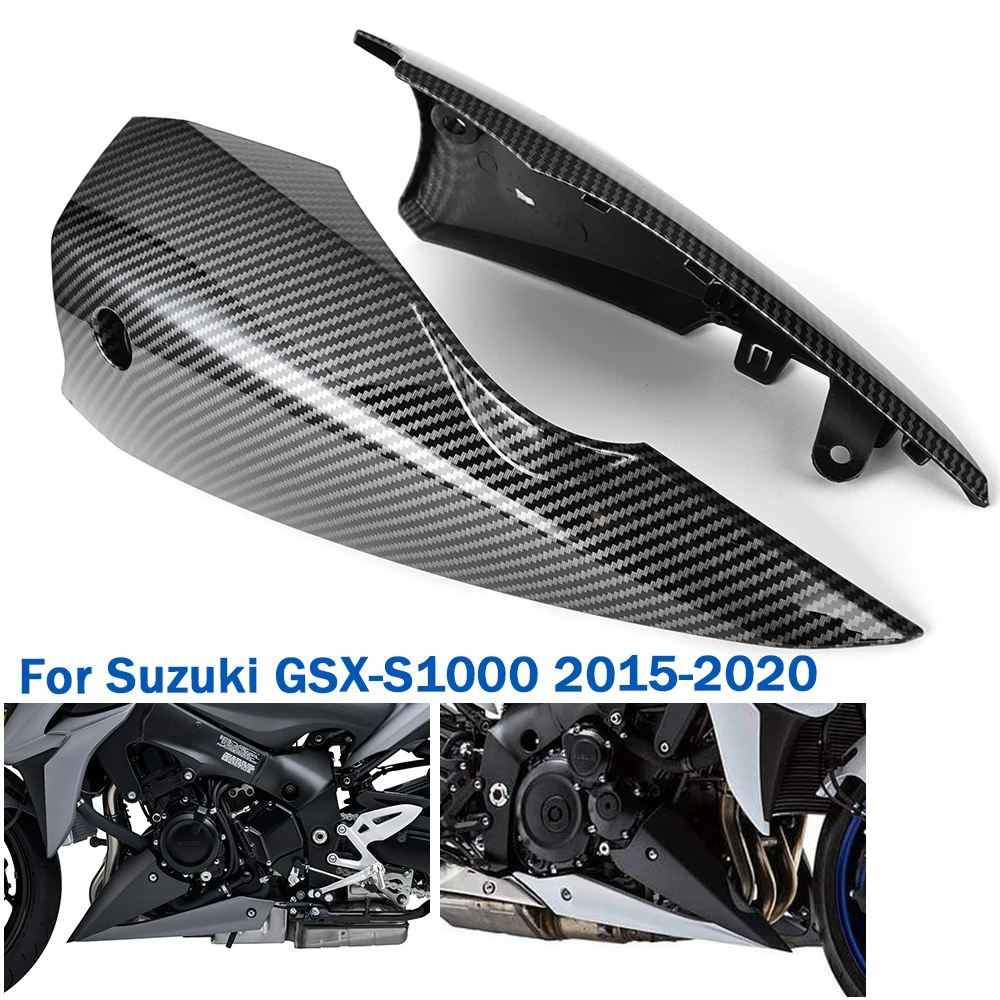 For Suzkuki GSX-S1000 GSXS1000 GSX S1000 2015-2020 Bottom Exhaust Side Guard Fairing Lower Cover Panel Carbon Fiber