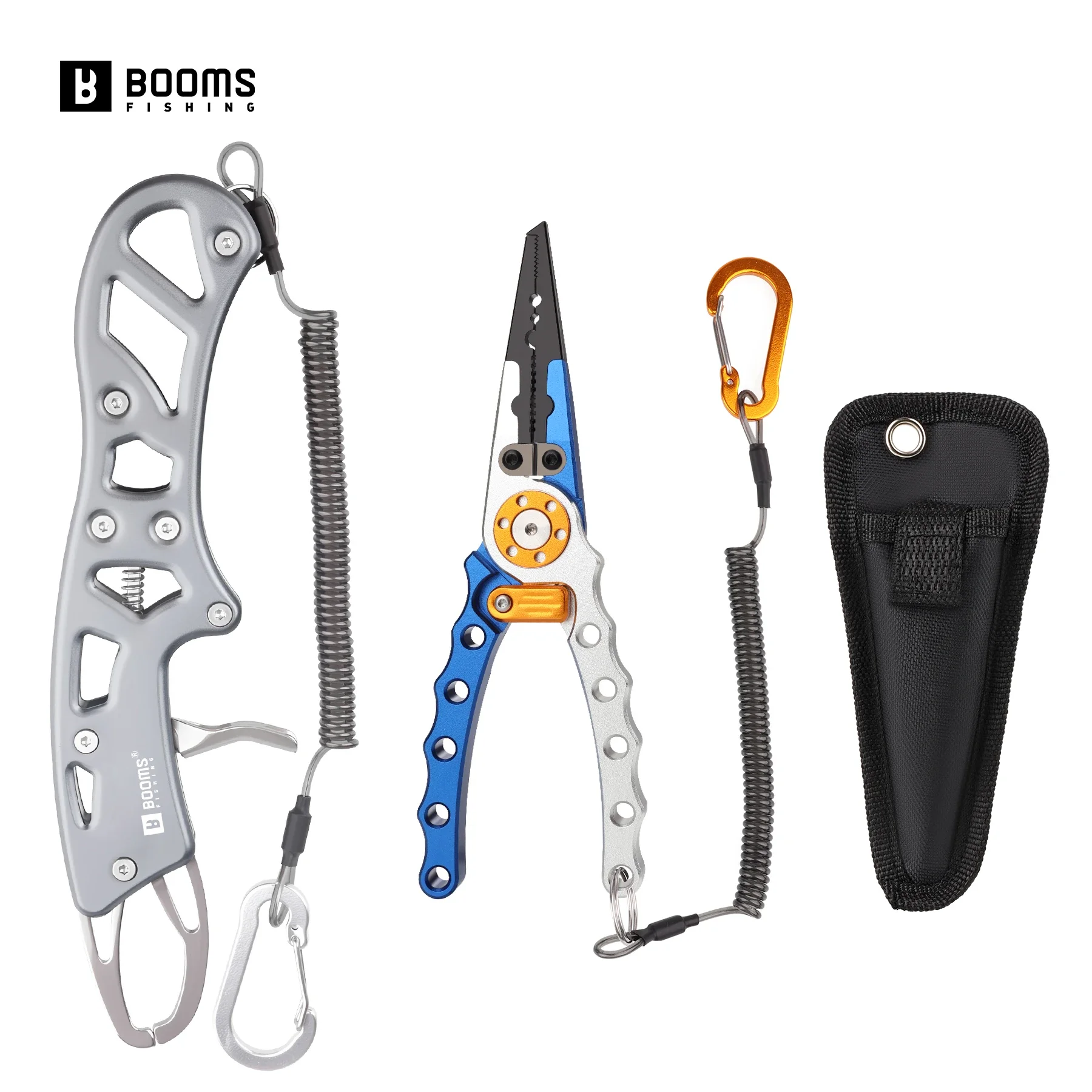 

Booms Fishing Aluminum Fishing Pliers with Fish Gripper Saltwater Fishing Hook Remover and Split Ring Fishing Tools Set
