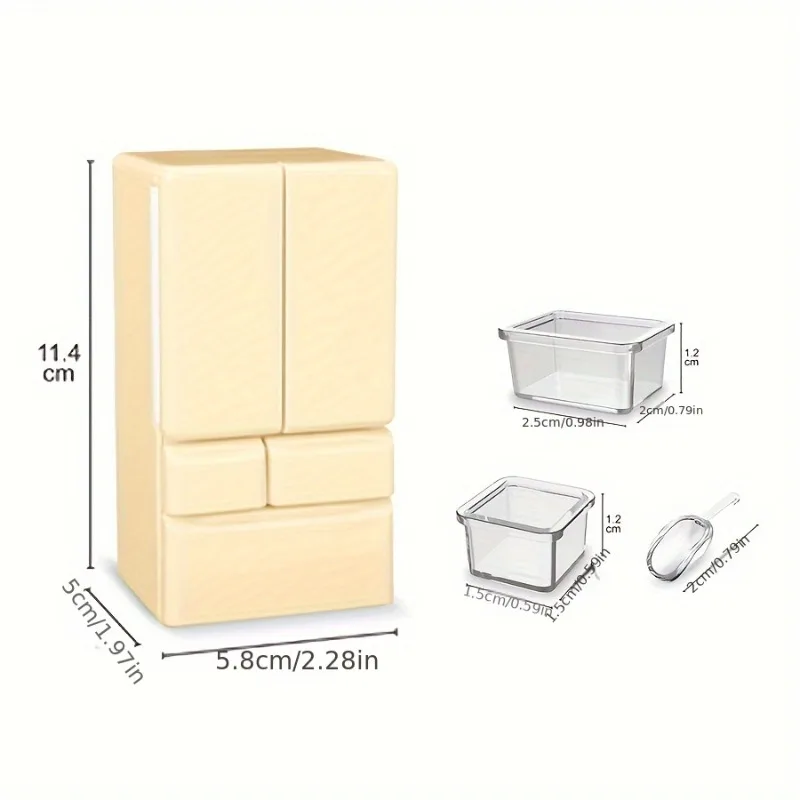 1 conjunto de casa de bonecas em miniatura, modelo de geladeira de porta dupla, ideal como cozinha, ornamento, acessório de decoração, mini modelo de geladeira