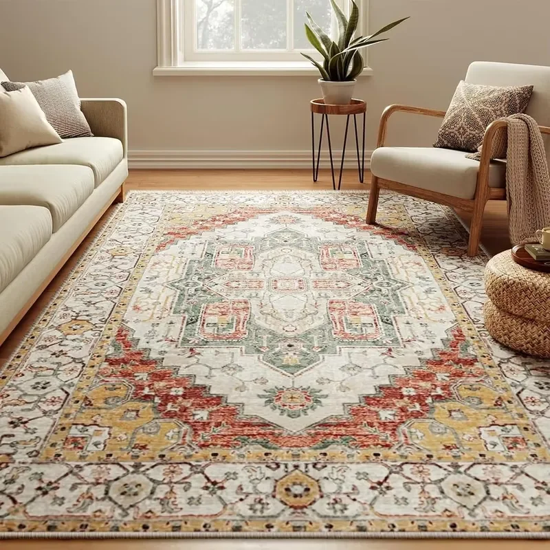 Area Rugs Non-Slip Washable Area Rug, Soft Floor Carpet for Living Room, Bedroom, Hallway, Indoor Home Decor Mat