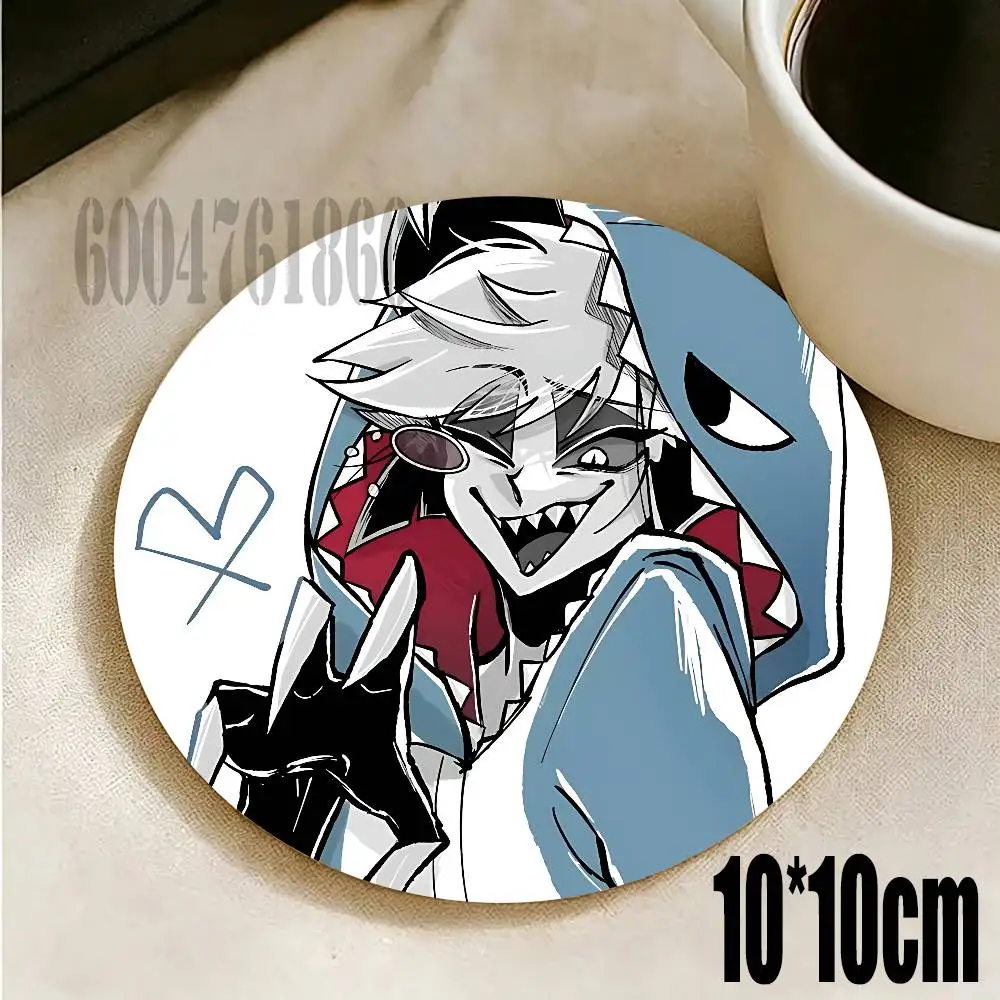 A-Alastor Round Wooden Coaster Decorative Coffee Cup for Use in Coffee Shops Bars