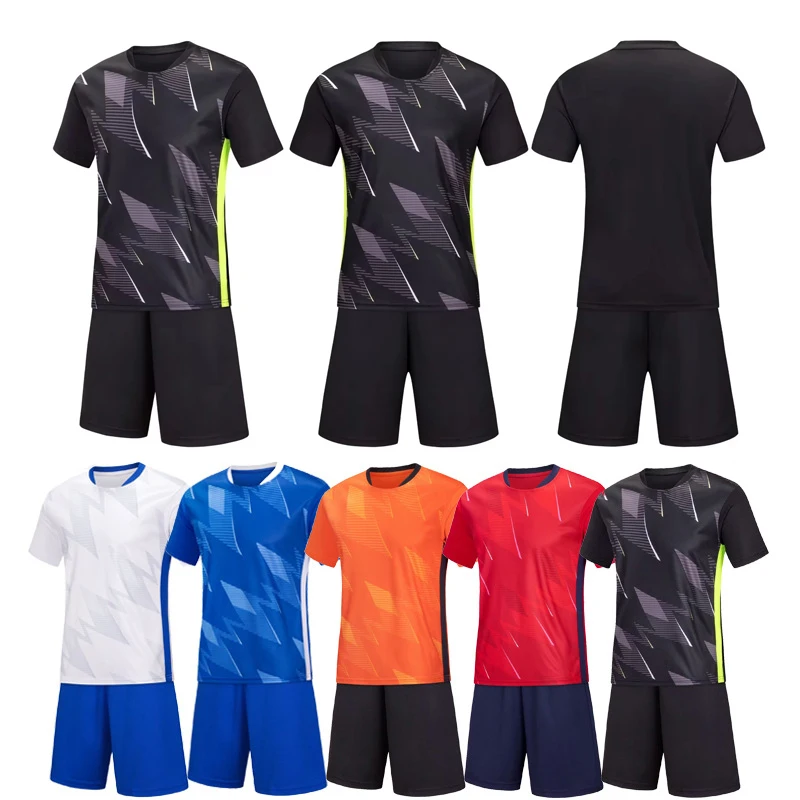 Soccer uniforms Football training clothing Adults and Kid clothes Men Boys Soccer Clothes Sets Short-sleeved football jersey