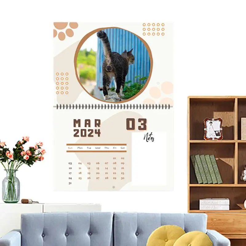 

Cat But Hole Calender Family Planner Calendar 2024 Funny Cats And Cute Cat Photos Monthly Wall Calendar For Animal Lovers