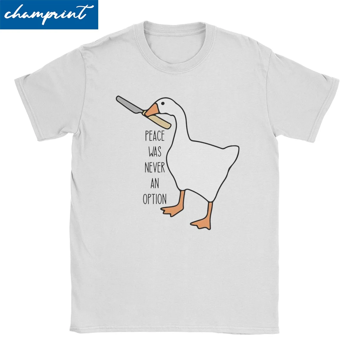 Men Women's Art Peace Was Never An Option T Shirts Cartoon Ducks Cotton Tops Novelty Short Sleeve Tee Shirt Printed T-Shirt