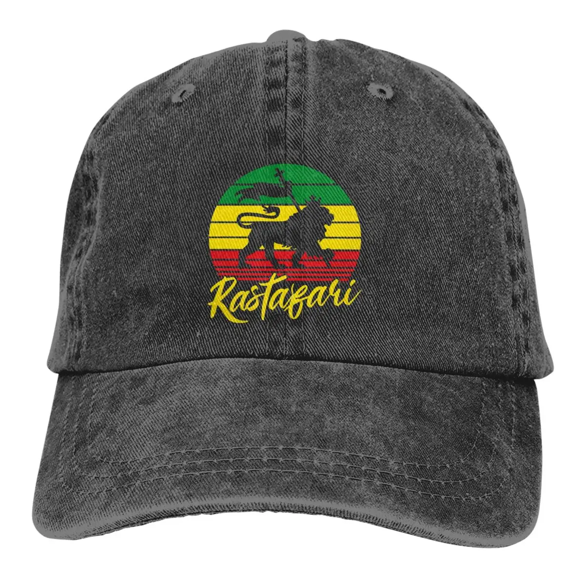 Rasta Flag Lion Multicolor Hat Peaked Women\'s Cap Rastafari Lion Of Judah Classic Retro Personalized Visor Protection Hats