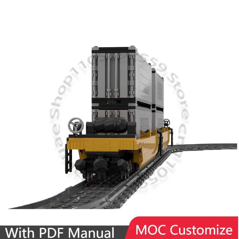 994ピース スーパーカー ダブルスタック レール輸送ワゴン MOC カスタマイズ モジュラービルディングブロック 人気 シンプル DIY 男の子向けおもちゃ 誕生日プレゼント