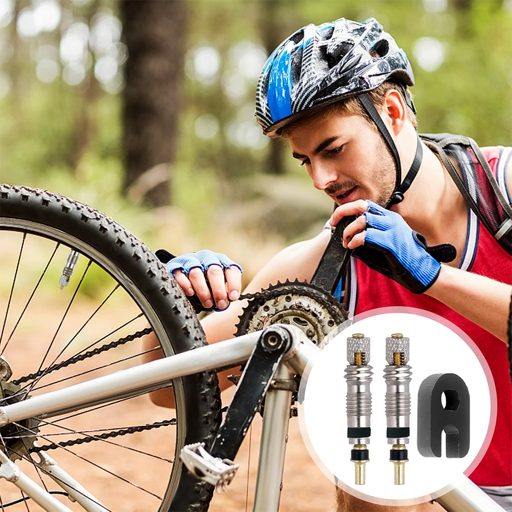 

2pcs Tubeless Presta Replacement Kit Alloy Tire Core For Bicycle Valve Stem Maintenance Enhanced Sealing Performance Valve