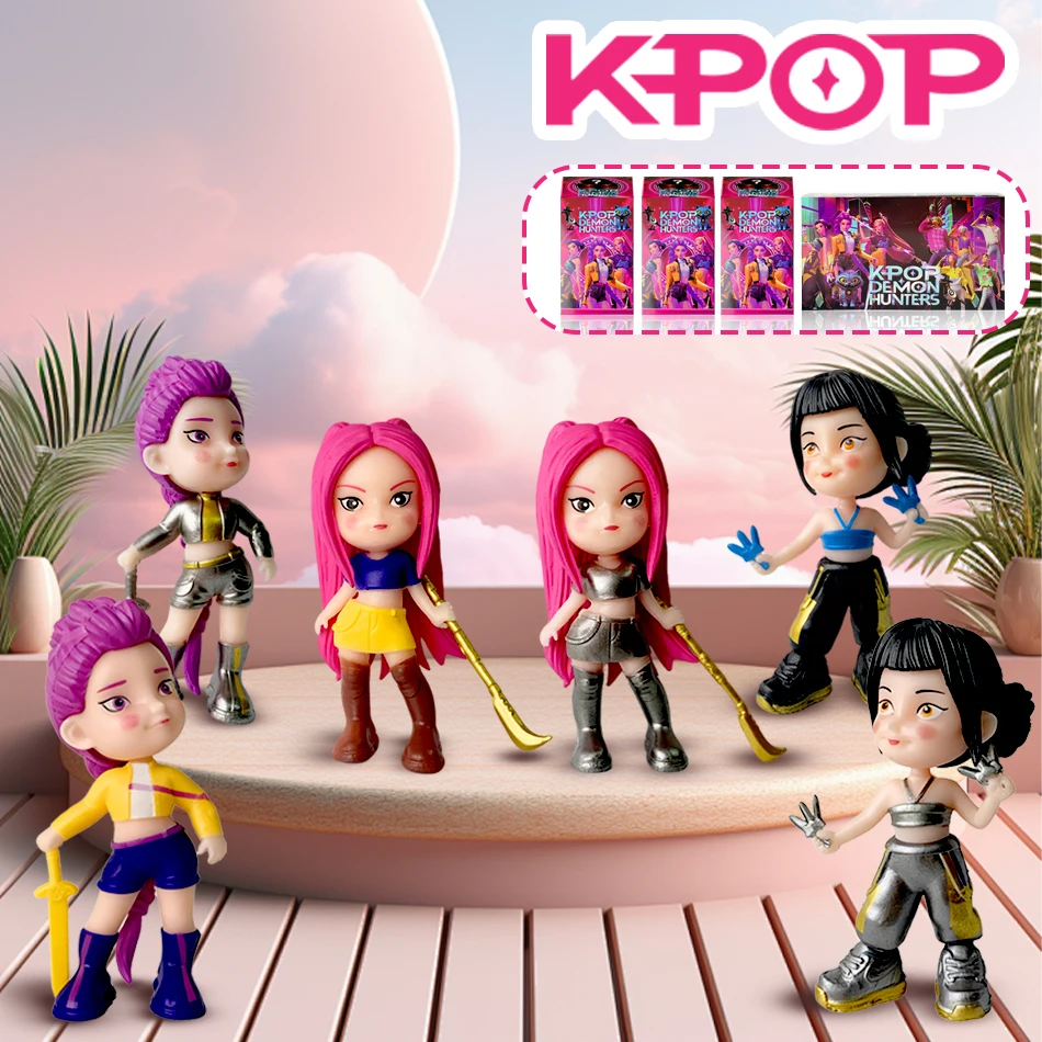 6 Einheiten/Set Kpop Dämonenjäger Figura de Juguete de Vajina Animados Rumi/Mira/Zoey Figura de Galicia PVC Decoración de escritori