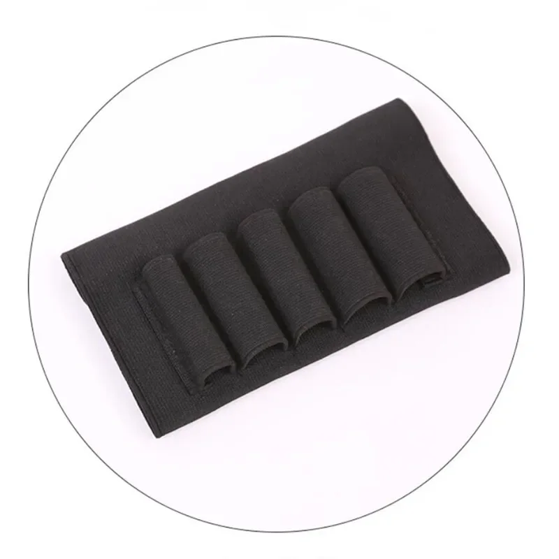 5-Hole Carrier Bag Shotgun Shell Butt Stock Molle Shell Cartridge Holder Extra Round for 12/20GA Hunting Sports Accessories