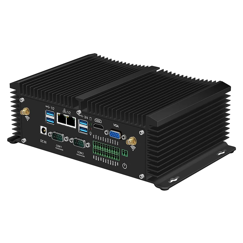 X40G Fanless Industrial PC i7-8550U i5-8250U 6x COM RS232/422/485 2x Ethernet 8-GPIO HDMI VGA 8xUSB WiFi 4G LTE Windows11 IOT