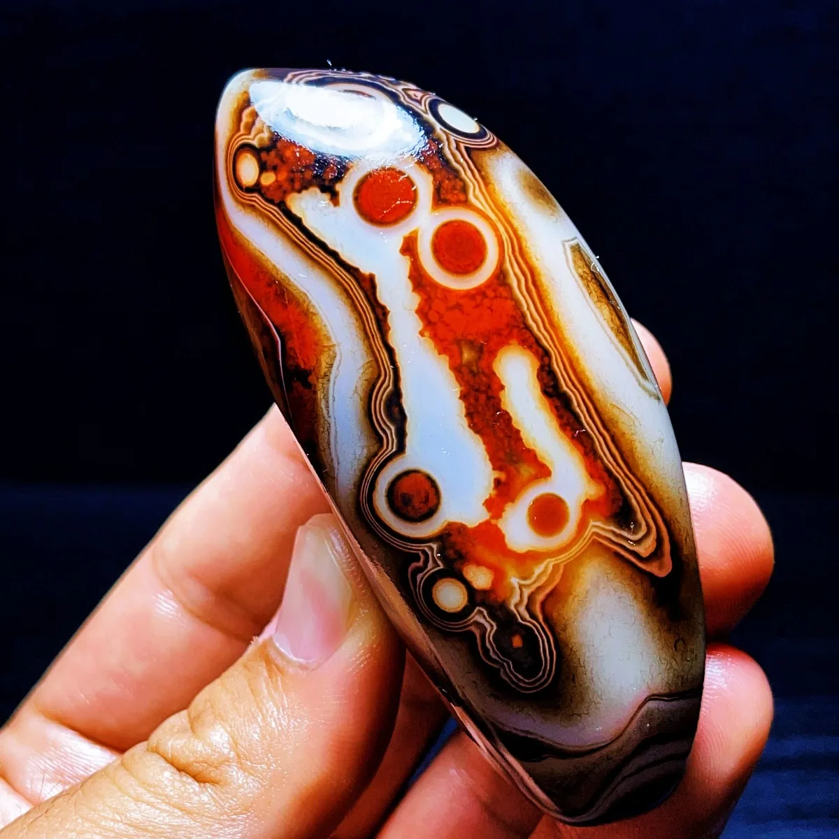 4PC Banded Agate Hand Selected, Natural Beauty, Polished Tumbled, Desk Decor, Crystal Collection, Table Display, Collector Gift