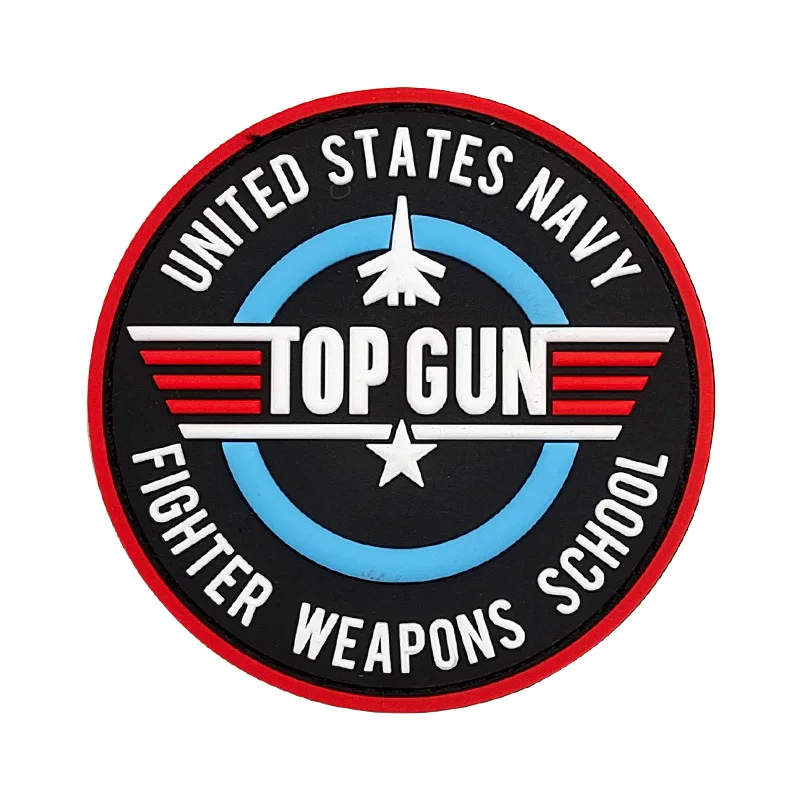 Top Gun 2 Pvc Rubber Hook and Loop badge Droplet Magic Backpack Stickers Tactical Clothes Hat Patch Glow in the Dark Armband