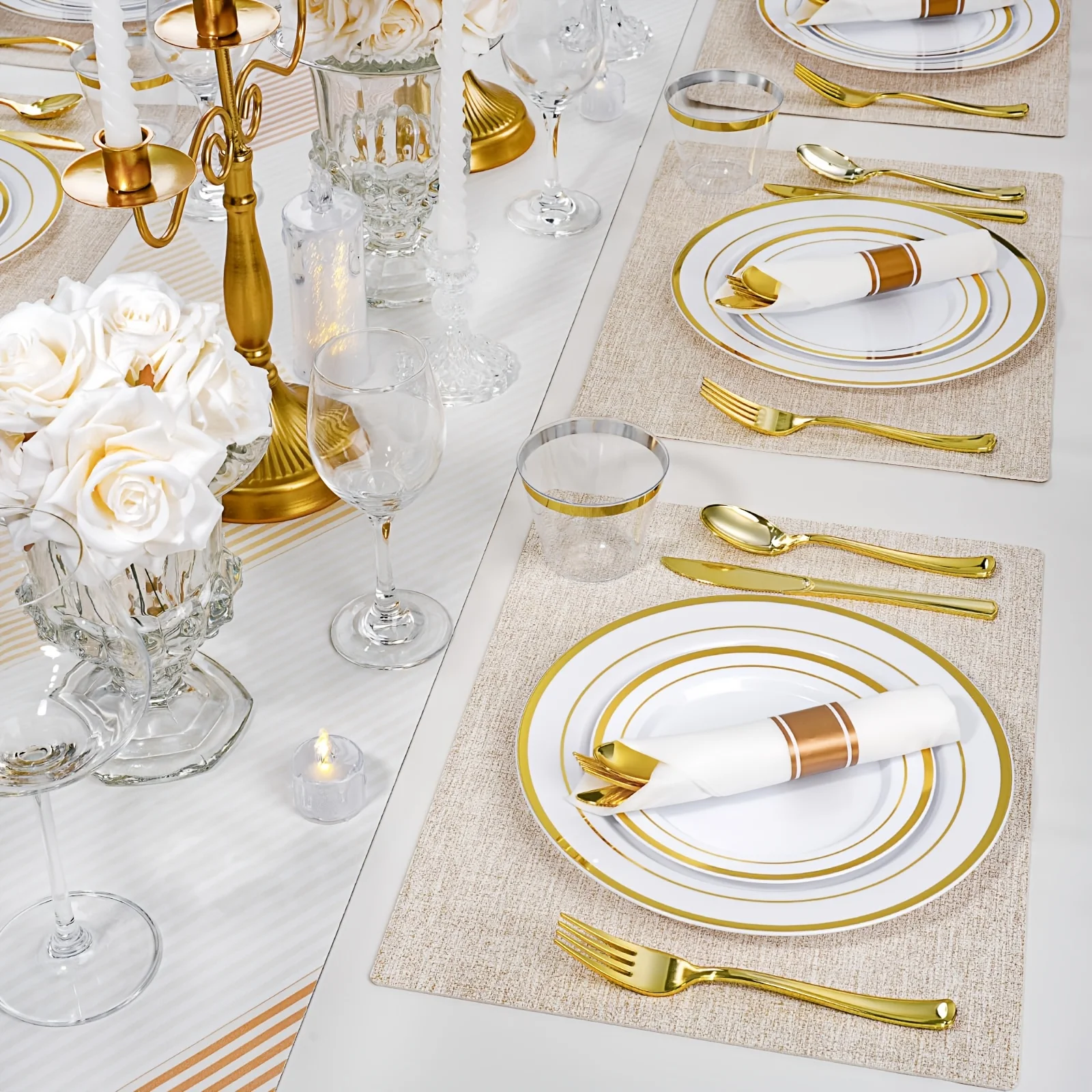 700-Piece Elegant Golden-Trimm - Napkin Folding Set reseña y precio