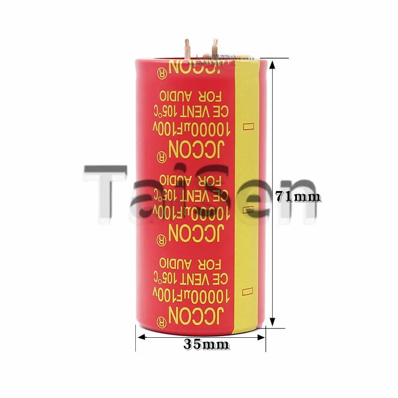 1 Stück 100V 10000uF JCCON Kupferkabel Rote Hülle Audio-Verstärker-Filterkondensator, Brandneu 35×70mm – Detail 5