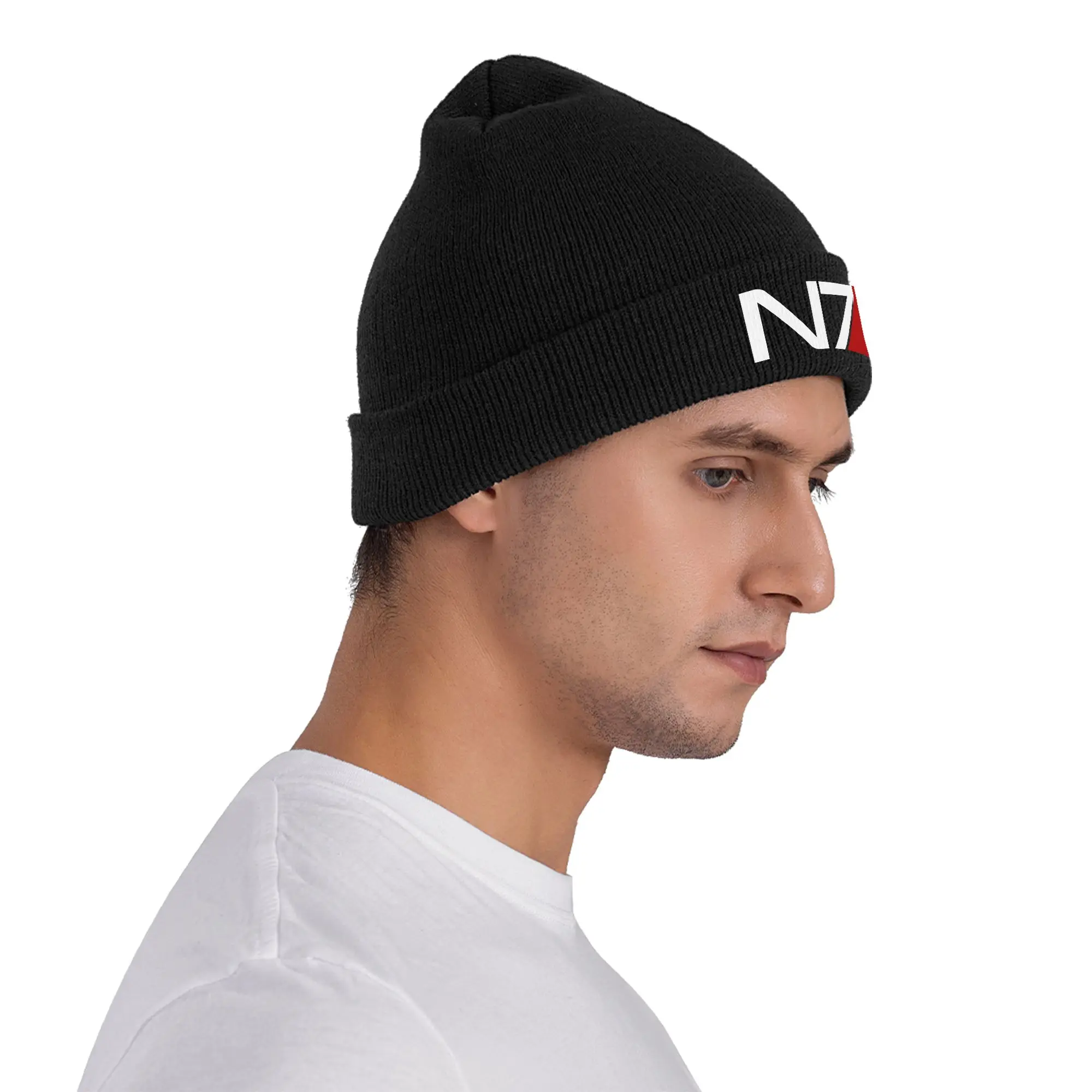 تأثير كتلة N7 لعبة قبعة الخريف الشتاء Skullies Beanies الشارع كاب للجنسين الاكريليك قبعات محبوكة