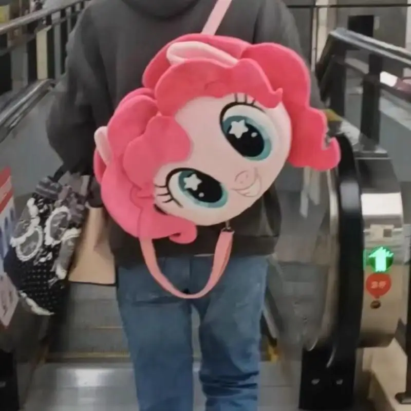 My Little Pony Anime Doll zaino Cartoon Pinkie Pie borsa a tracolla con ricamo di grande capacità borsa portaoggetti Kawaii regalo per ragazza