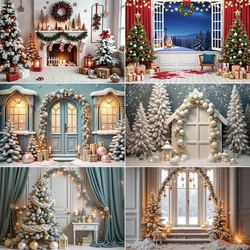 MOON.QG 2024 Christmas Photography Backdrop 2025 New Year Decoration Background Home Party Window Ornament Photo Studio Supplies