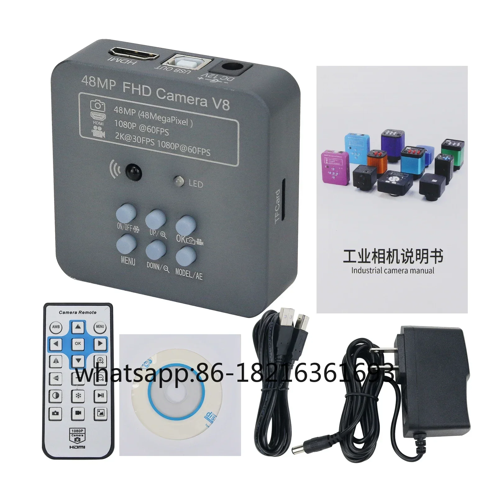 Caméra de microscope 48MP FHD 1080P caméra industrielle support C