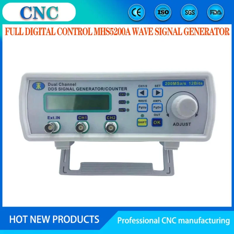 fully digital control MHS5200A, DDS, dual channel function, wave signal generator, frequency counter