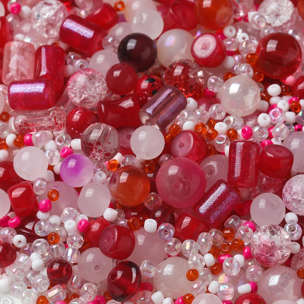 3-14mm 30g/Bag Glass Random Mixed Style Round Loose Spacer Beads for Handmade DIY Jewelry Bracelet Necklace Keychain Accessories view 5