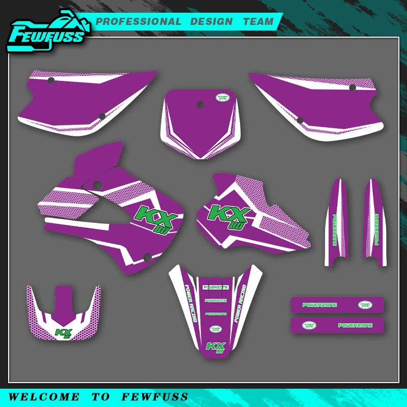 

Полный комплект графических наклеек (декалов) для мотоцикла KAWASAKI KX80 1998-2004 с возможностью индивидуального оформления (номер, имя)